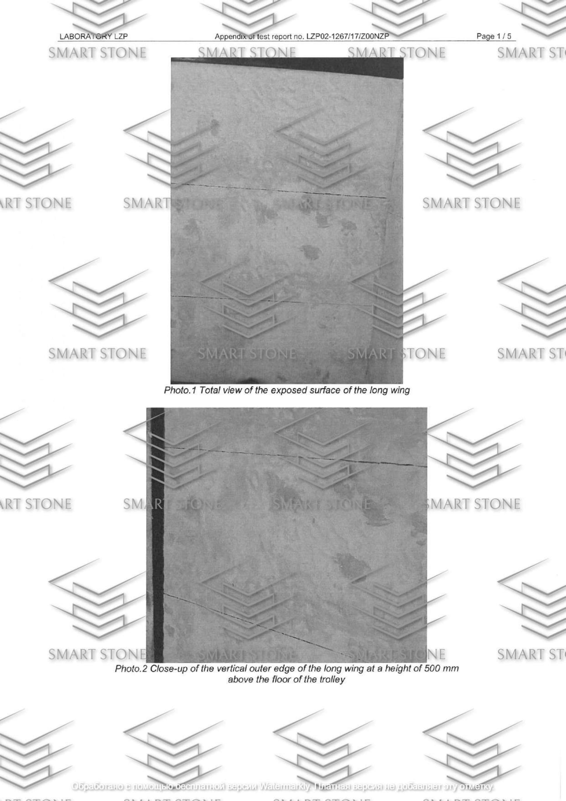 Raport de &icirc;ncercare ITB pentru SMART STONE conform PN-EN 13823